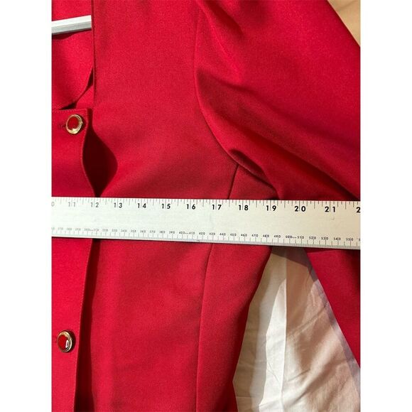 VTG Berg-Ray Frocks Red Double Breasted Blazer 14 80s Power Dressing Made in USA - Picture 5 of 12